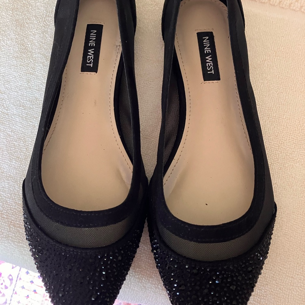 Nine West Black Sparkly Ballet Flats